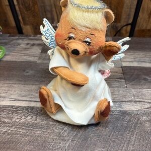 Annalee Angel Bear Figurine - White and Brown